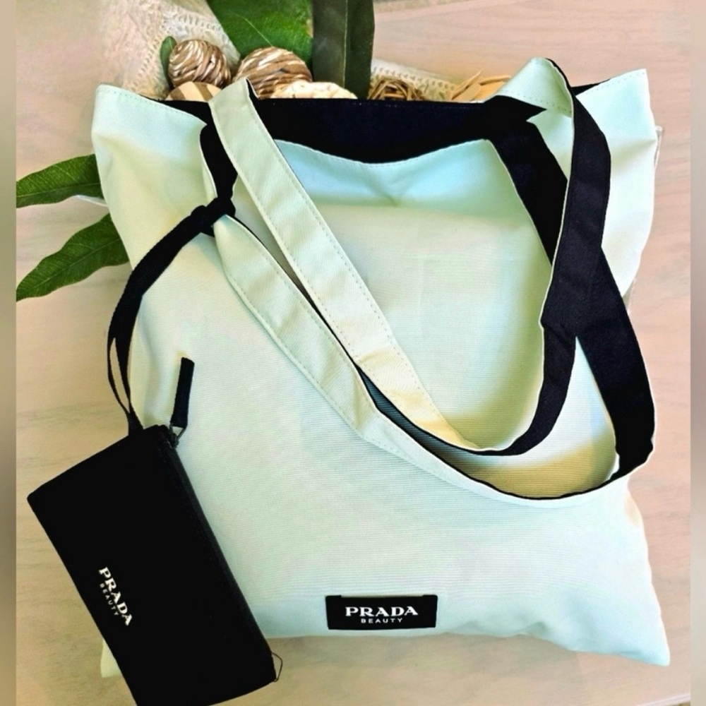 Prada Beauty Reversible Tote with Small Zip Pouch/Coin purse ~ New With Dustbag